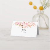 Minimale Leaf Boho Floral Bruiloft Plaatskaartje (Achterkant)