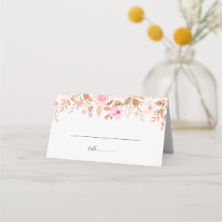Minimale Leaf Boho Floral Bruiloft Plaatskaartje