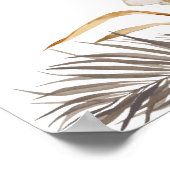 Minimale Leaf Boho Floral Bruiloft Poster (Hoek)