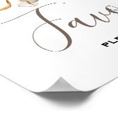 Minimale Leaf Boho Floral Bruiloft Poster (Hoek)