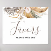 Minimale Leaf Boho Floral Bruiloft Poster (Voorkant)