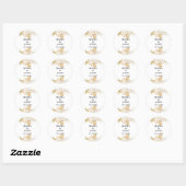 Minimale Leaf Boho Floral Bruiloft Ronde Sticker (Vel)