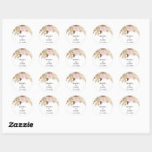Minimale Leaf Boho Floral Bruiloft Ronde Sticker (Vel)