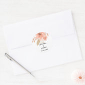 Minimale Leaf Boho Floral Bruiloft Ronde Sticker (Envelop)