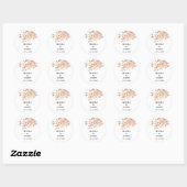 Minimale Leaf Boho Floral Bruiloft Ronde Sticker (Vel)