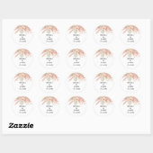 Minimale Leaf Boho Floral Bruiloft Ronde Sticker (Vel)