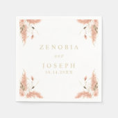 Minimale Leaf Boho Floral Bruiloft Servet (Voorkant)