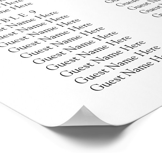 Minimale Leaf Boho Floral Bruiloft zitgrafiek Poster (Hoek)