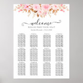 Minimale Leaf Boho Floral Bruiloft zitgrafiek Poster (Voorkant)