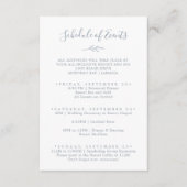 Minimale Leaf Dusty Blue Weekend Planning of Event Informatiekaartje (Voorkant)