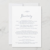Minimale Leaf Dusty Blue Welcome Letter & Itinerar (Achterkant)