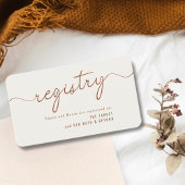 Minimale Leaf Monogram Bruiloft Douche Gift Regist Informatiekaartje