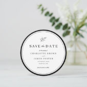 Minimale Leaf Round Save the Date Invitation Feestdagenkaart (Staand voorkant)