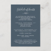 Minimale Leaf Slate Blue Weekend Planning of Event Informatiekaartje (Voorkant)