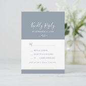 Minimale lebben | Aanvraag voor usty Blue Backgrou RSVP Kaartje (Staand voorkant)