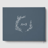Minimale lebben | Achterste bruinmonogram Slate Bl Gastenboek (Achterkant)
