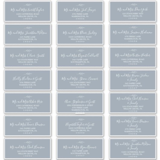 Minimale lebben | Adresetiketten met een blauwe br Sticker (Voorkant)