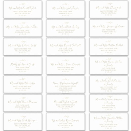 Minimale lebben | Adresetiketten voor goudweddensc Sticker (Voorkant)