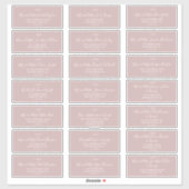 Minimale lebben | Adresetiketten voor roze weddens Sticker (Vel)