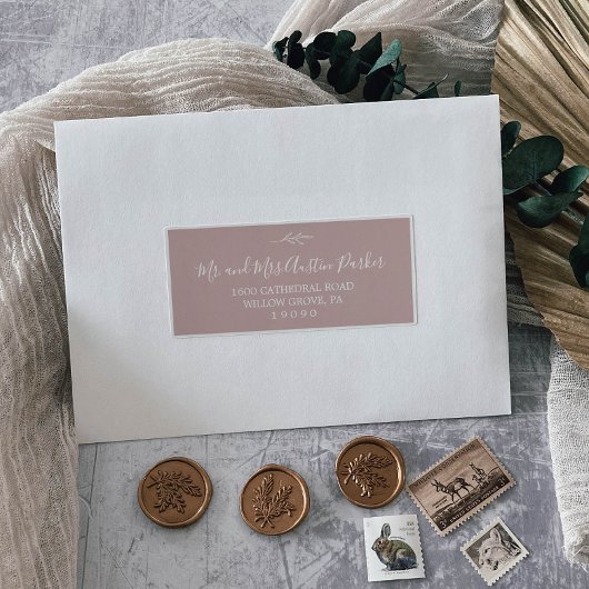 Minimale lebben | Adresetiketten voor roze weddens Sticker