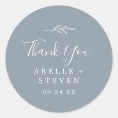 Minimale lebben | Blauw en wit Hartelijk dank Ronde Sticker (Voorkant)