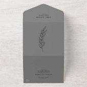 Minimale lebben | Blauw en wit huwelijk All In One Uitnodiging (Buitenkant)