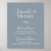 Minimale lebben | Blauwe en witte Drinken Poster (Voorkant)