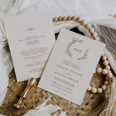 Minimale lebben | Boho Cream all in one Wedding Kaart