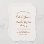 Minimale lebben | Boho Cream Bridal Shower Kaart (Voorkant / Achterkant)