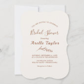 Minimale lebben | Boho Cream Bridal Shower Kaart (Voorkant)