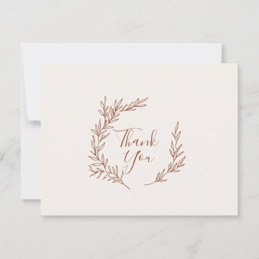 Minimale lebben | Boho Cream Flat - Hartelijk dank Bedankkaart (Voorkant)