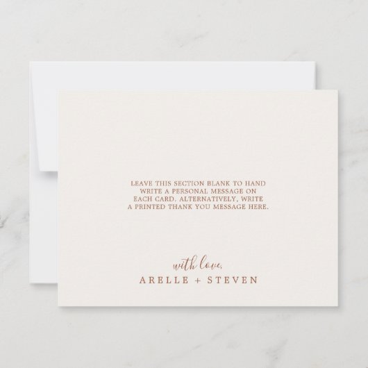 Minimale lebben | Boho Cream Flat - Hartelijk dank Bedankkaart (Achterkant)