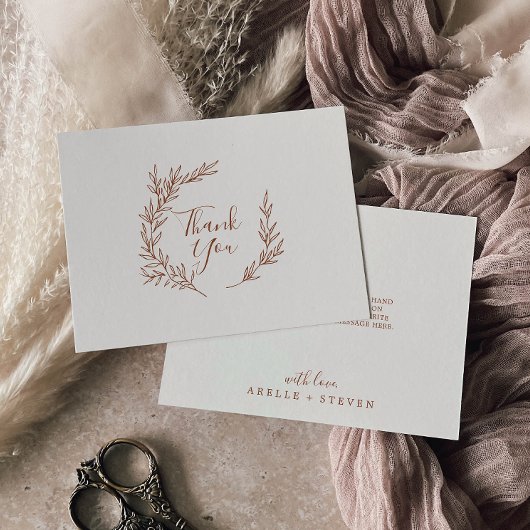 Minimale lebben | Boho Cream Flat - Hartelijk dank Bedankkaart