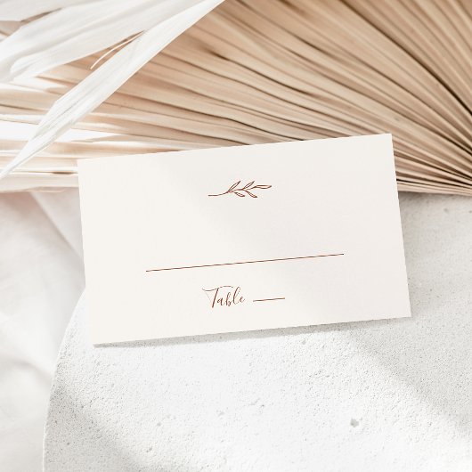 Minimale lebben | Boho Cream Flat Wedding Place Ca Plaatskaartje