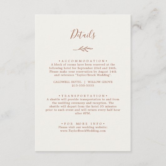 Minimale lebben | Boho Cream — Kaart met details (Voorkant)