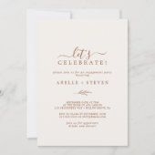 Minimale lebben | Boho Cream Let's Celebrate Kaart (Voorkant)