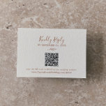 Minimale lebben | Boho Cream QR Code Weddenschap R Informatiekaartje<br><div class="desc">Deze minimale blaadboho crème QR code bruiloft RSVP omhullingskaart is perfect voor een boho bruiloft. Het ontwerp is voorzien van een eenvoudig groen bladsilhouet in een aardig verbrand sinaasappel op een crèmeachtergrond met een minimalistische woestijnbohse stijl.</div>