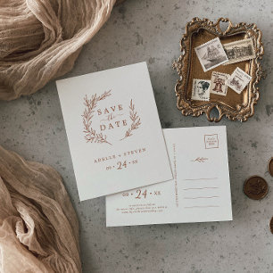 Minimale lebben   Boho Cream Save the Date Uitnodiging Briefkaart