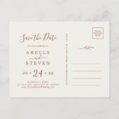 Minimale lebben | Boho Cream Save the Date Uitnodiging Briefkaart (Achterkant)
