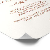 Minimale lebben | Boho Cream Unplugged Ceremony Si Poster (Hoek)