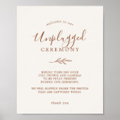 Minimale lebben | Boho Cream Unplugged Ceremony Si Poster (Voorkant)