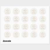 Minimale lebben | Boho Cream Wedding Envelope-zege Ronde Sticker (Vel)