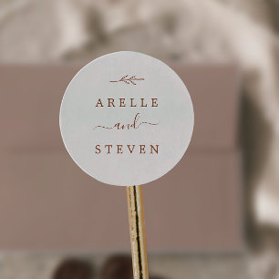 Minimale lebben Boho Cream Wedding Envelope-zege Ronde Sticker