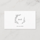 Minimale lebben | Donkere grijze platte bruiloft Plaatskaartje (Achterkant)