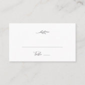 Minimale lebben | Donkere grijze platte bruiloft Plaatskaartje (Voorkant)