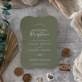 Minimale lebben | Donkere groene bruiloft Kaart