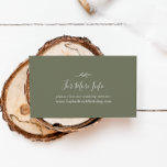 Minimale lebben | Donkere groene bruiloft Website Informatiekaartje<br><div class="desc">Deze minimale zwarte bruine bruiloft is perfect voor een boho bruiloft. Het ontwerp is voorzien van een eenvoudig groen bladsilhouet in olijfgroen met een minimalistische Bohemen-stijl in de bergen.</div>