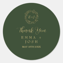 Minimale lebben | Donkere groene formele monogram