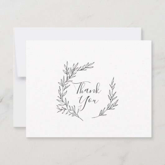 Minimale lebben | Donkergrijs Hartelijk dank Bedankkaart (Voorkant)