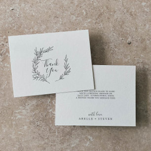 Minimale lebben   Donkergrijs Hartelijk dank Bedankkaart